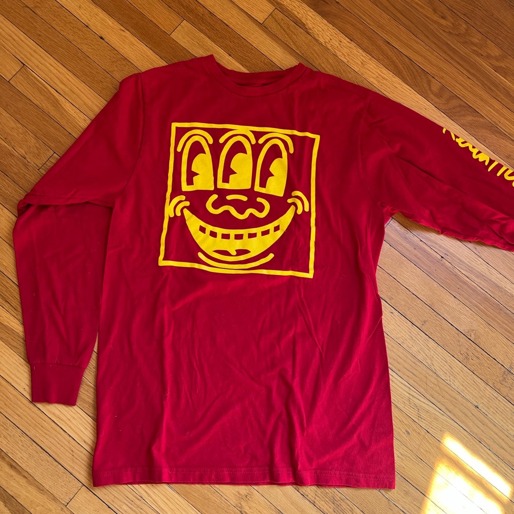 KEITH HARING LONG SLEEVE RED TEE